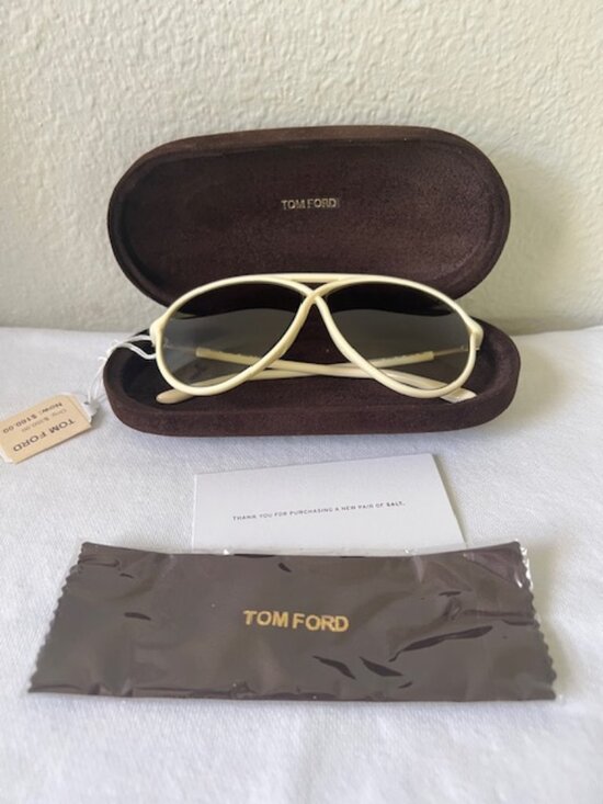 Tom Ford 206 Maximillion Ivory Aviator Sunglasses